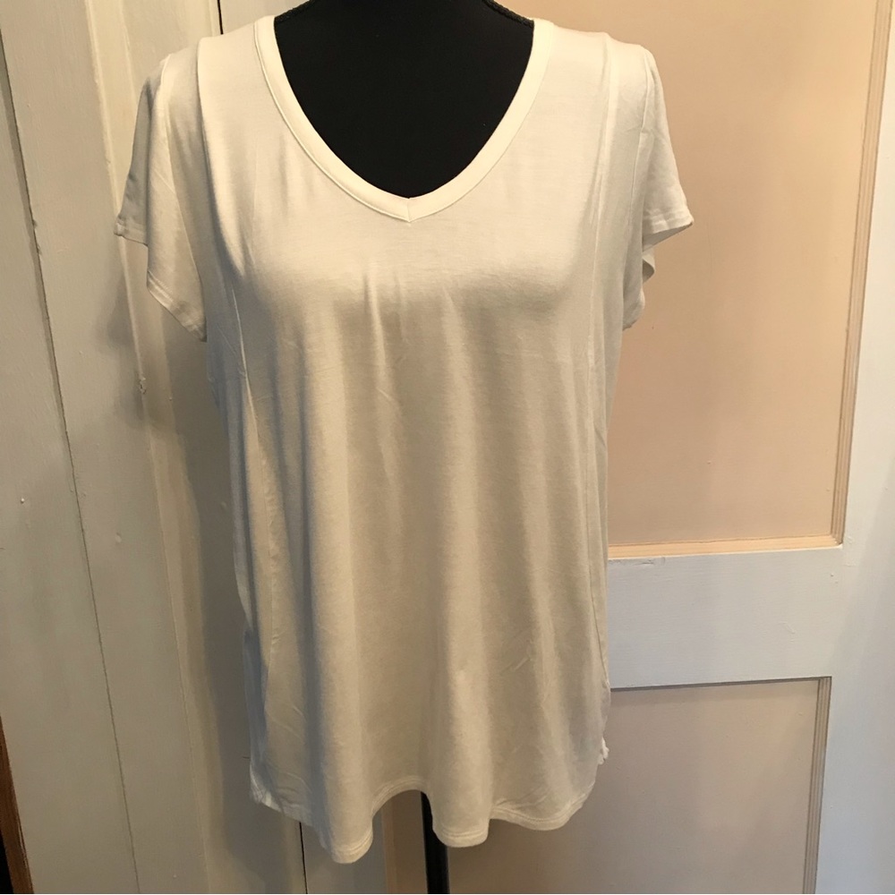 Women's Cha Cha Vente Short Sleeve White Active Top Size PXL